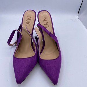 NUYG Pointed Toe Stiletto Slip on Chic Slingback Pumps